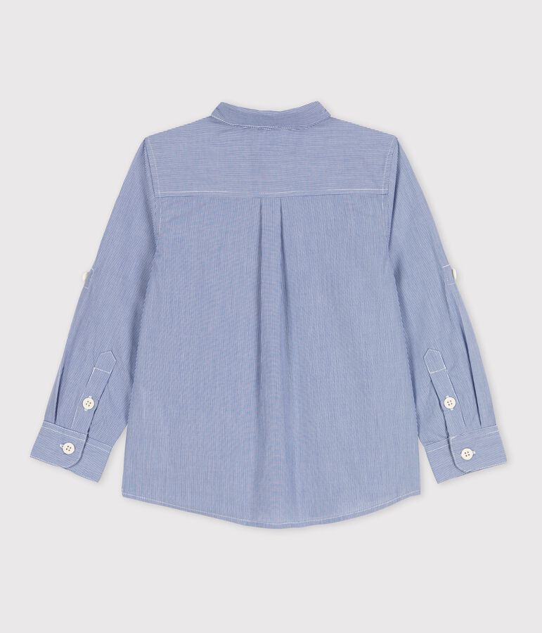 Boys' Poplin Shirt blue/white