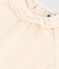 Babies' Short-Sleeved Cotton Gauze Blouse AVALANCHE Ecru