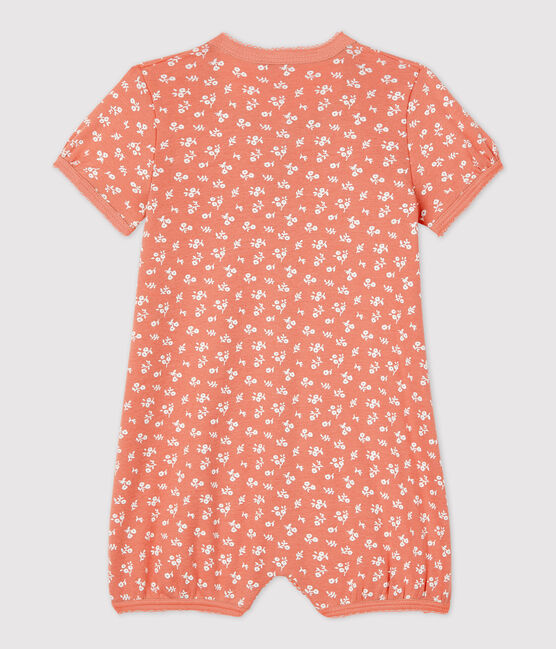 Babies' Floral Organic Cotton Playsuit PAPAYE pink/MARSHMALLOW