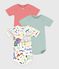 Pack of babies' short-sleeved Opera   print cotton bodies multicolor