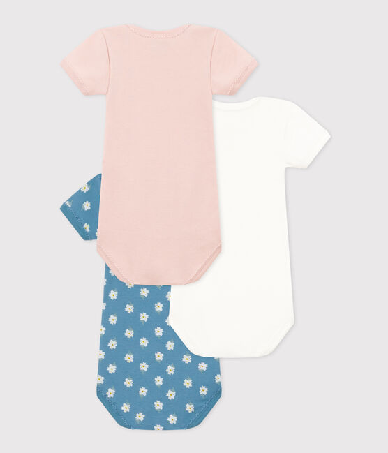 Babies' Short-Sleeved Floral Cotton Bodysuits - 3-Pack variante 1