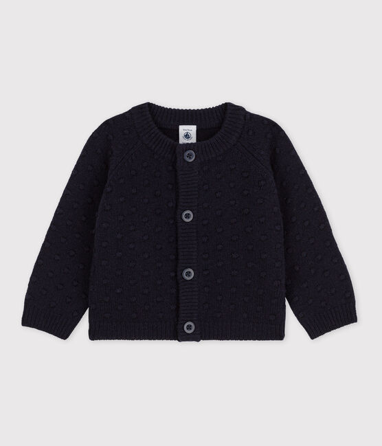 Babies' Wool Knit Cardigan SMOKING blue