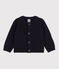 Babies' Wool Knit Cardigan SMOKING blue
