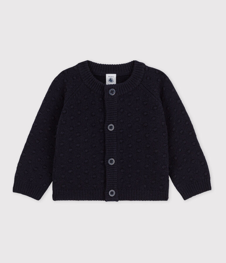 Babies' Wool Knit Cardigan blue