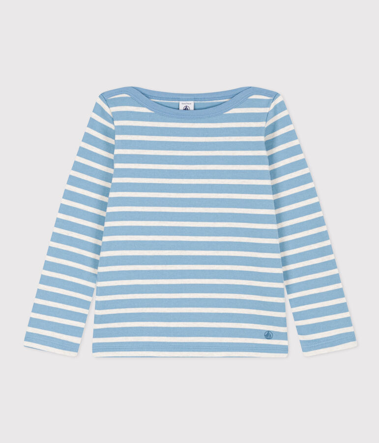 Children's unisex iconic Breton top blue/beige