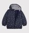 Children's heart print puffer jacket blue/multicolor
