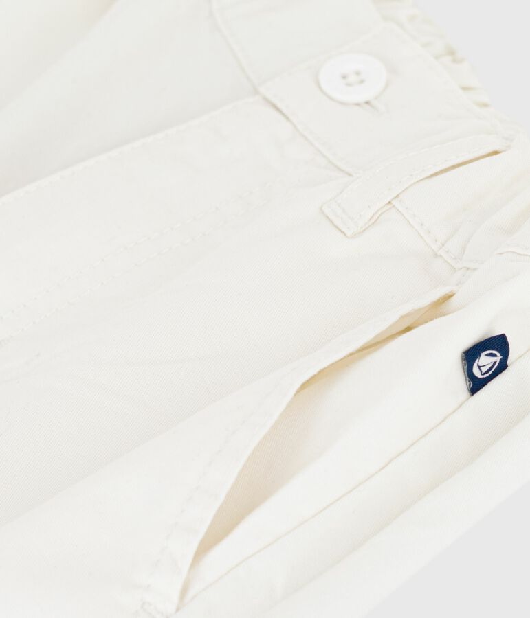 Children's Bermuda shorts in plain cotton white