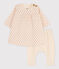 Babies' Patterned Cotton Tube Knit Dress with Leggings AVALANCHE white/MULTICO
