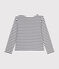 Women's Buttoned Cotton Breton Top MARSHMALLOW white/SMOKING blue