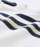 Baby boy's short-sleeved striped romper MARSHMALLOW white/MULTICO white