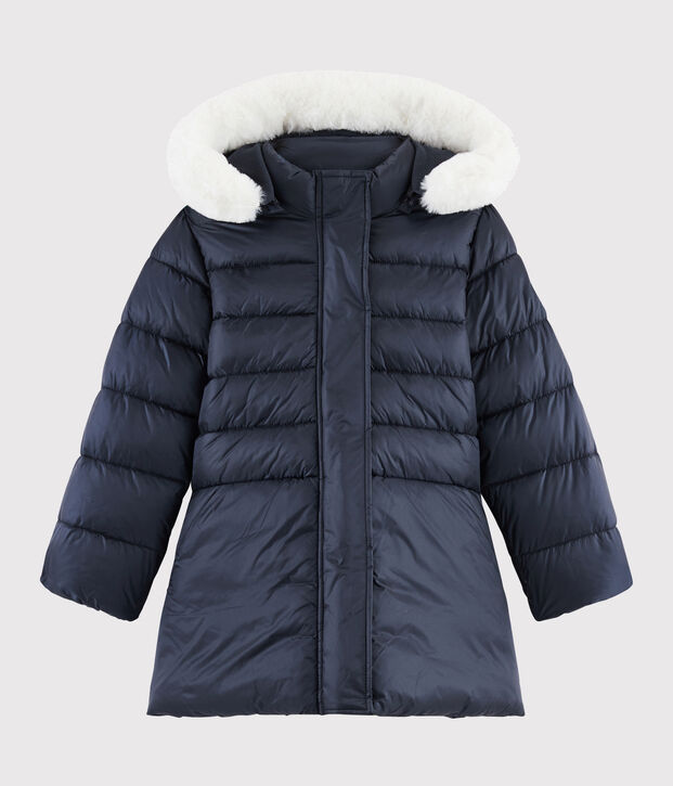 Girls' puffer jacket blue
