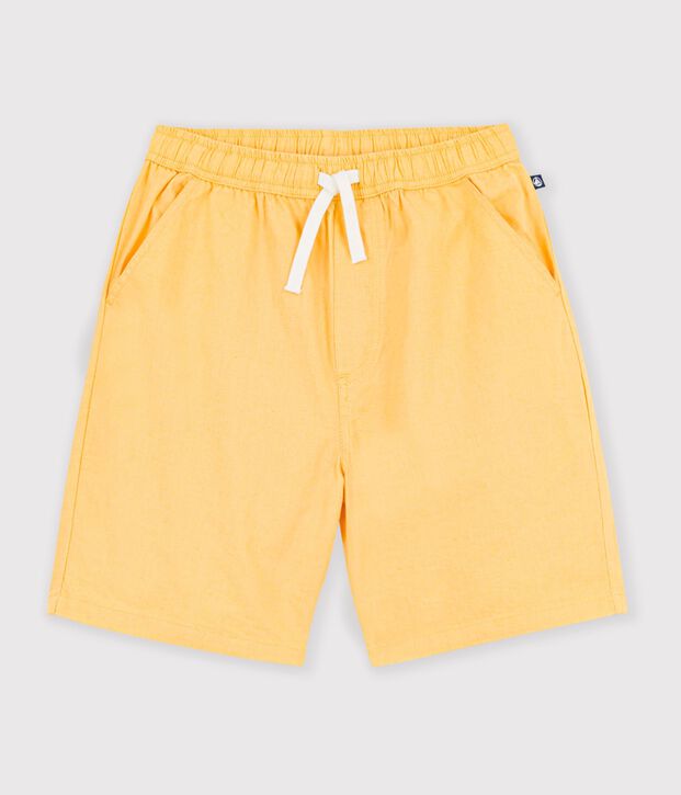 Children's Bermuda shorts in plain cotton yellow