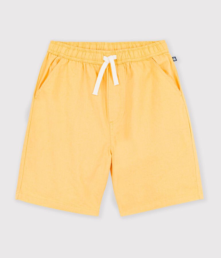 Children's Bermuda shorts in plain cotton yellow