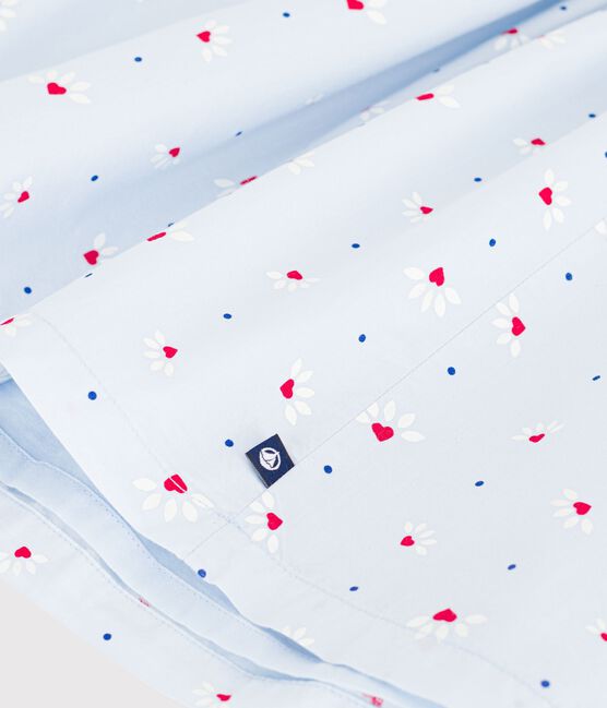 Children's sleeveless cotton dress FRAICHEUR blue/MULTICO white