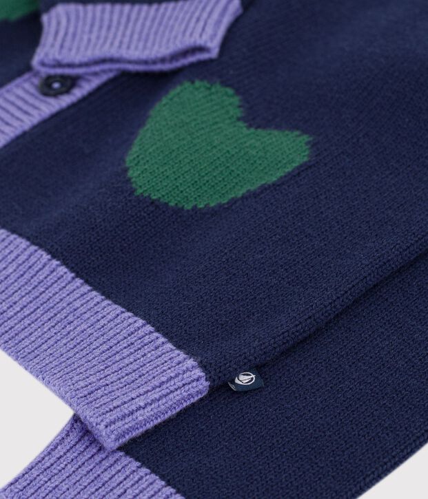 Children's plain wool and cotton cardigan SOIR