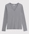 Women's Iconic V-Neck Cotton T-Shirt SMOKING blue/MARSHMALLOW white