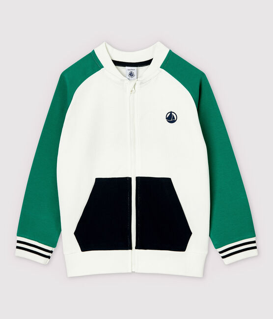 Boys' Fleece Cardigan MARSHMALLOW white/MULTICO white