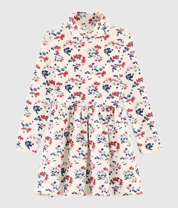 Girl's Long-sleeved Dress white/multicolor