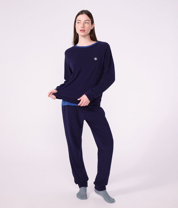 Women's plain cotton terry pyjamas SOIR