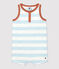 Babies' Striped Jersey Short Playsuit PLEINAIR /MARSHMALLOW