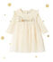 Robe bébé fille bi matière brodée COQUILLE beige