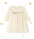Robe bébé fille bi matière brodée