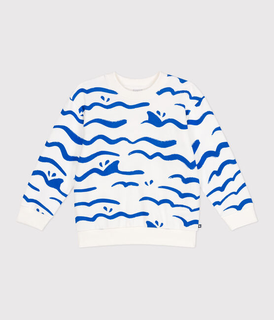 Children's printed cotton sweatshirt MARSHMALLOW white/MULTICO white