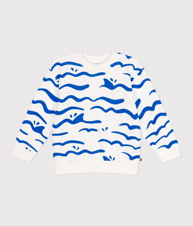 Children's printed cotton sweatshirt white/multicolor