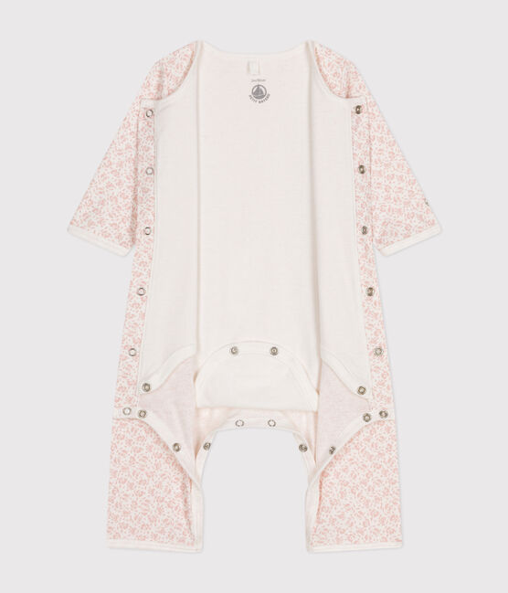 Babies' Footless Cotton Bodyjama MARSHMALLOW /PANTY