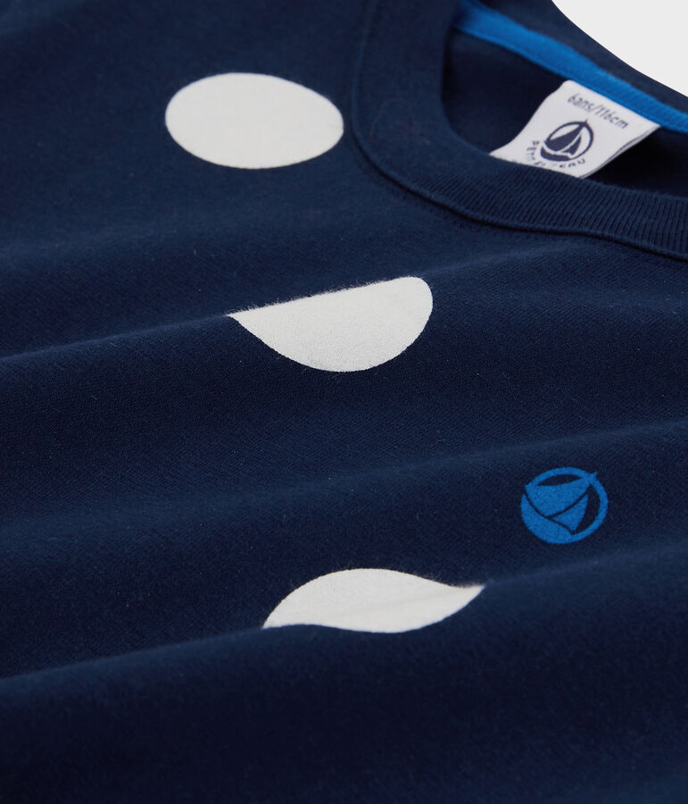 Boys' Short-Sleeved Cotton T-Shirt blue/white