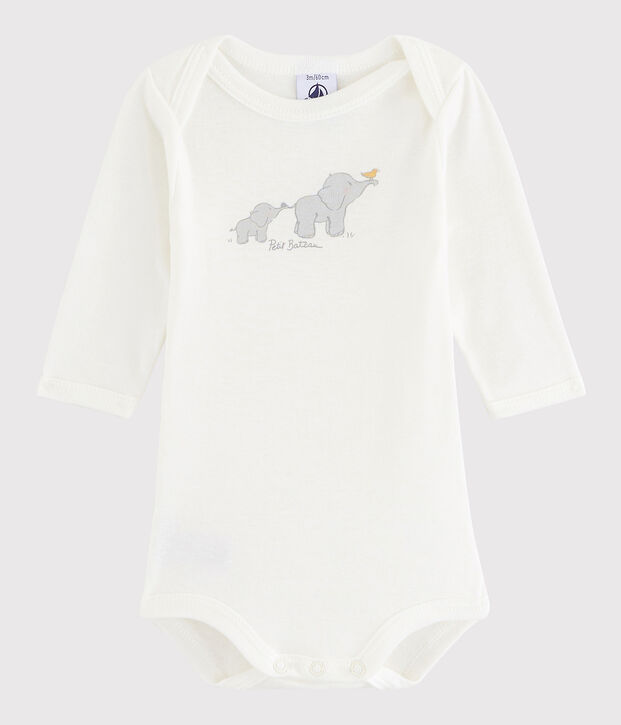 Unisex Babies' Long-Sleeved Bodysuit white