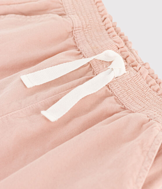 Girls' Loose Fit Velvet Trousers SALINE pink