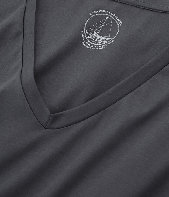 Women's long-sleeved sea island cotton t-shirt MAKI grey