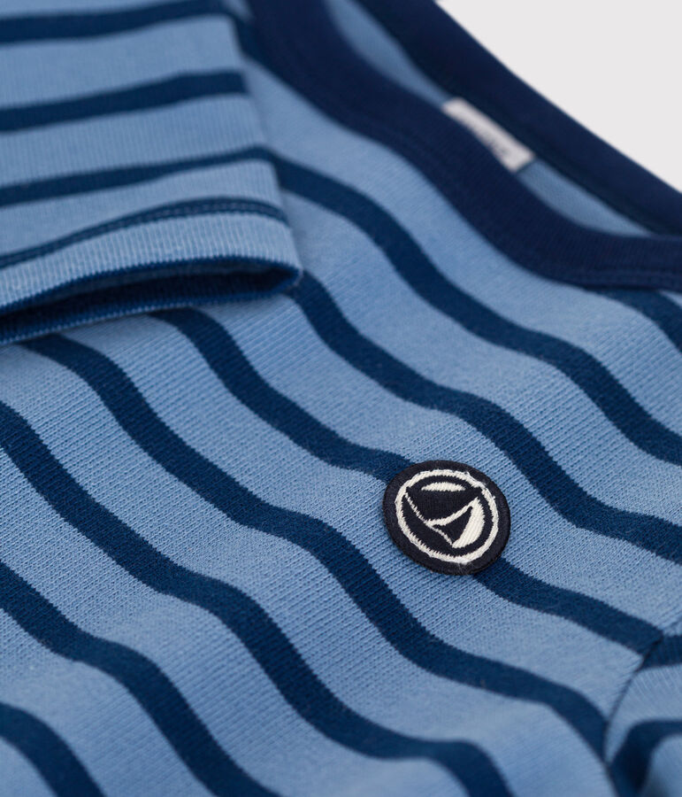 Iconic Breton top in cotton for girls or boys blue/blue