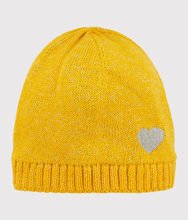 Girls' Woolly Hat yellow/grey