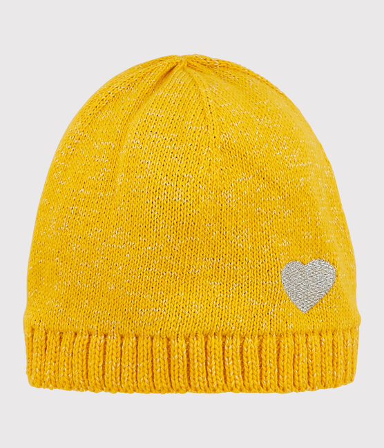 Girls' Woolly Hat BOUDOR yellow/ARGENT
