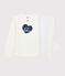 Girls' Mini-Hearts Ribbed Pyjamas MARSHMALLOW white/MEDIEVAL blue