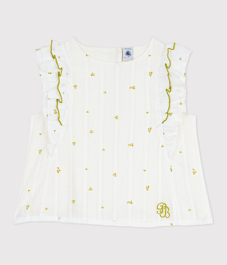 Children's sleeveless floral print cotton blouse green/green