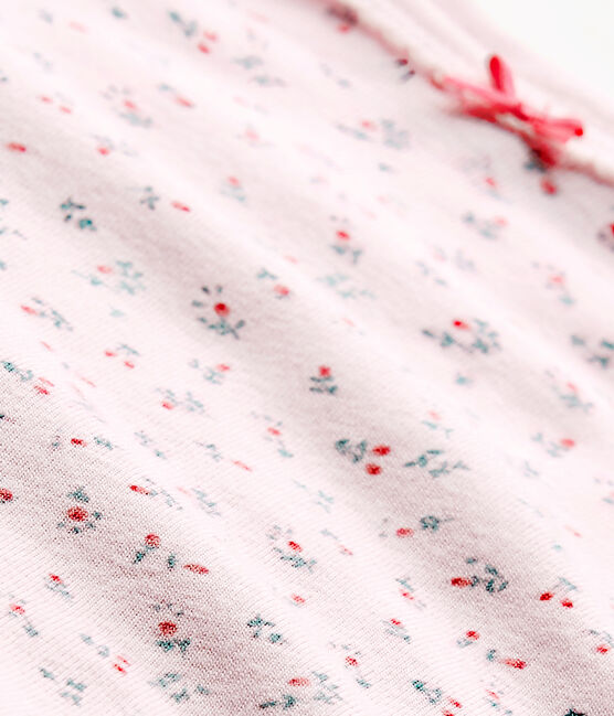 Baby girls' printed long-sleeved bodysuit VIENNE pink/MULTICO white