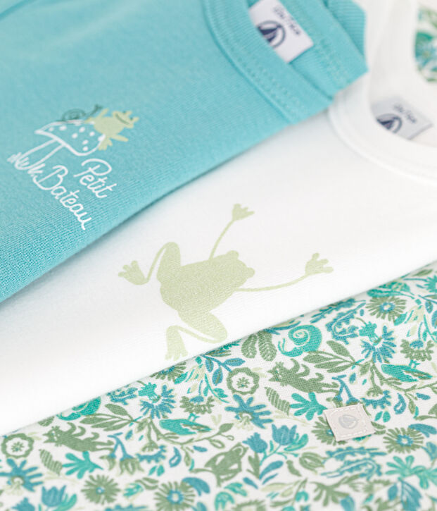 Babies' short-sleeved cotton bodysuits - 3-Pack multicolor