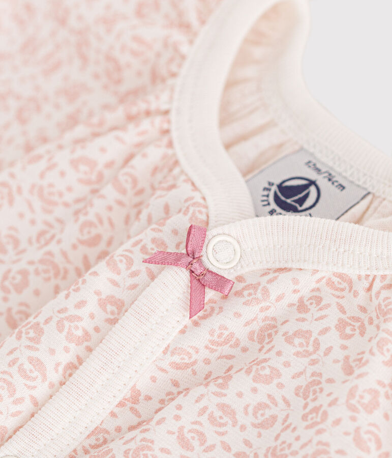 Babies' Floral Print Cotton Playsuit MARSHMALLOW /PANTY