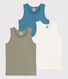 Boys' Plain Cotton Vests - 3-Pack