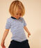 Boys' Stripy Lightweight Jersey T-shirt GAULOISE /MARSHMALLOW