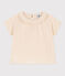 Babies' Short-Sleeved Cotton Gauze Blouse AVALANCHE Ecru