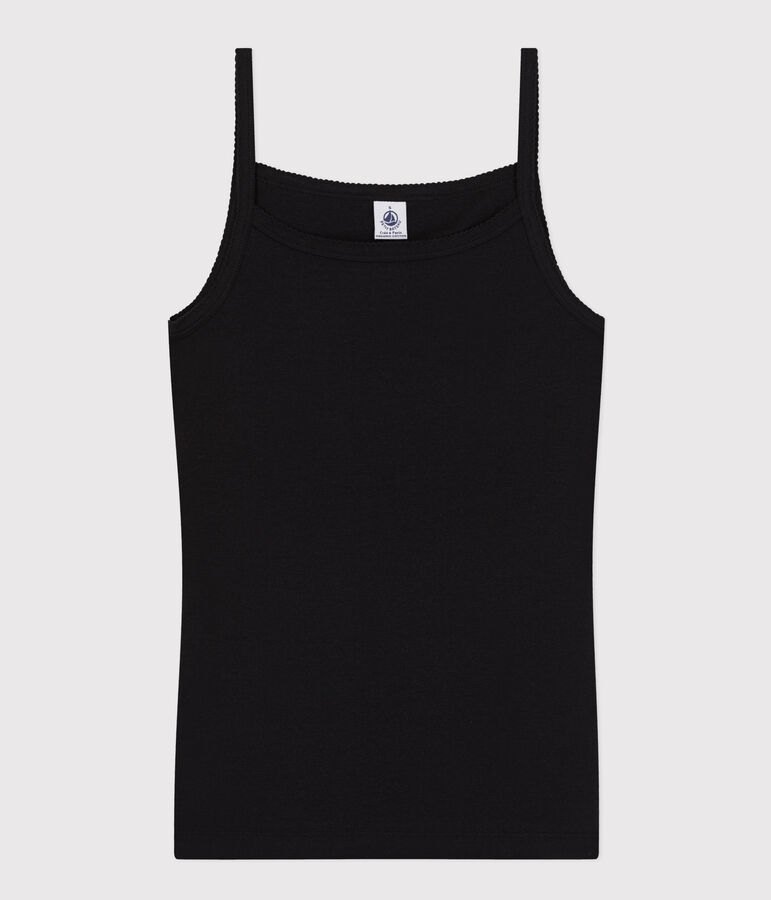 Women's Iconic Organic Cotton Strappy Top black