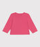 Babies' plain cotton cardigan PEONIA pink