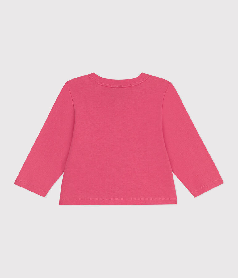 Babies' plain cotton cardigan pink