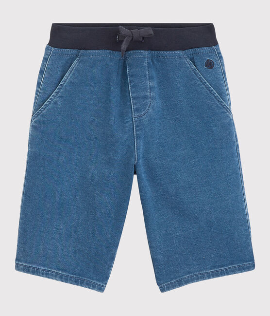 Boys' Eco-Friendly Denim Bermuda Shorts DENIM BLEU DELAVE blue