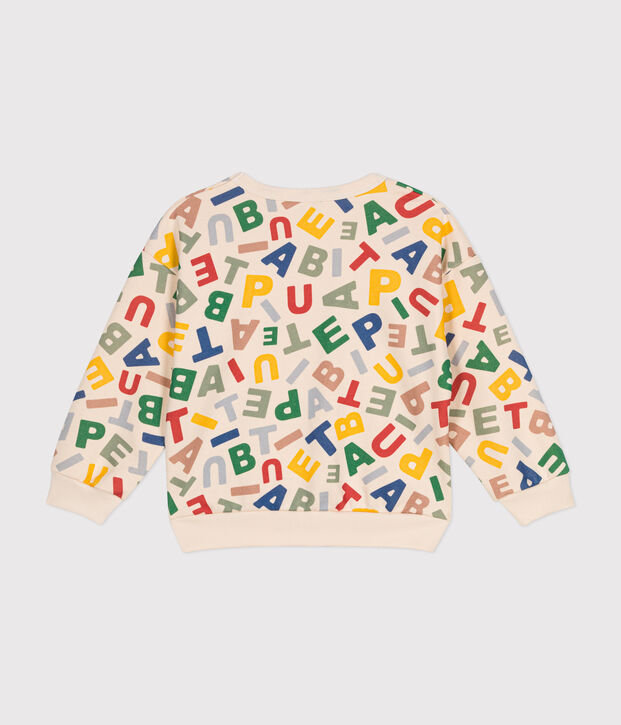 Little boys' fleece sweatshirt Ecru/multicolor