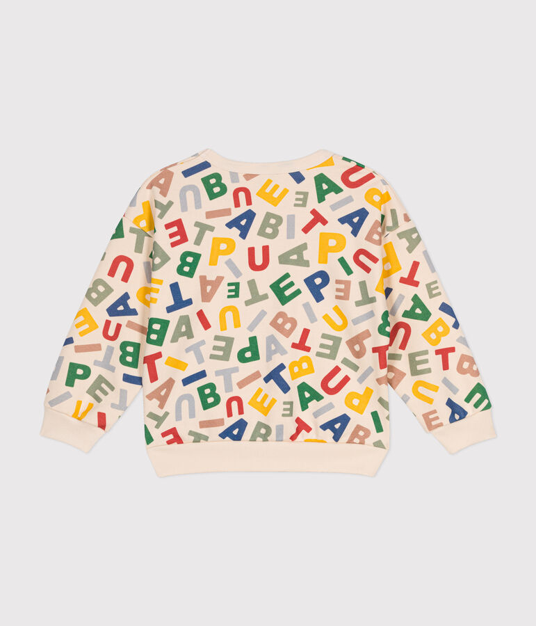 Little boys' fleece sweatshirt Ecru/multicolor